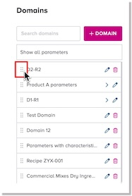 Click and hold a domain name to be moved