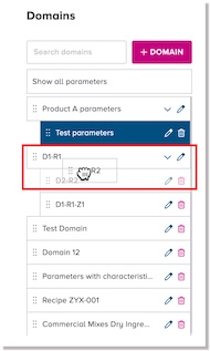 Clicking and dragging domain to target position