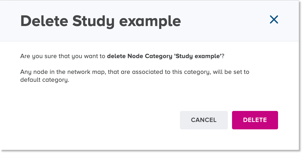 Delete node category dialog