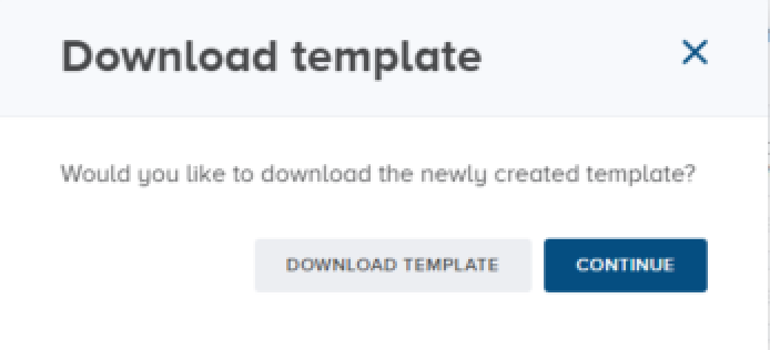 Download template dialog