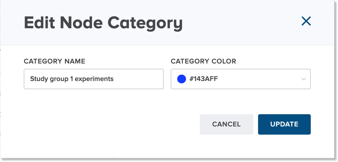 Edit node category dialog