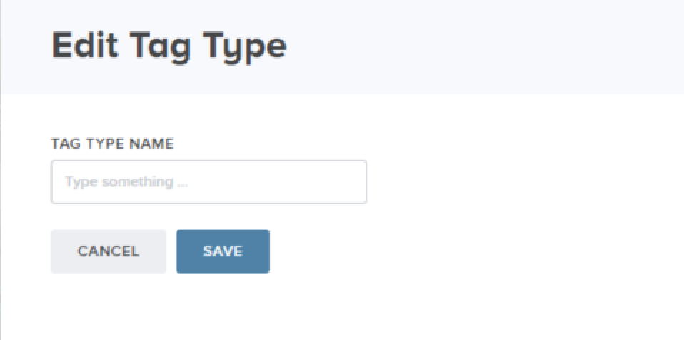 Edit tag type dialog