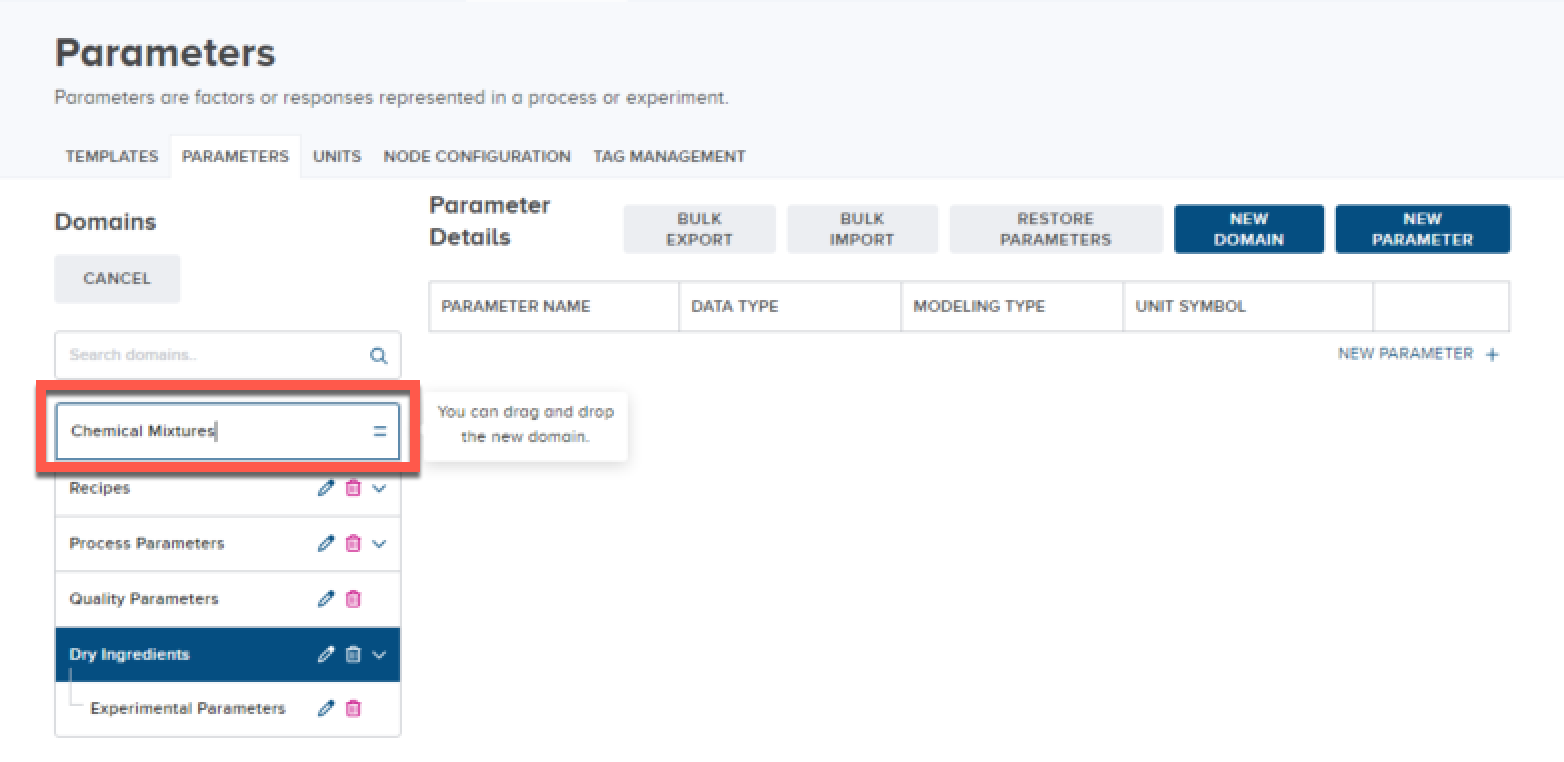 Editable domain field