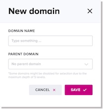 New domain dialog