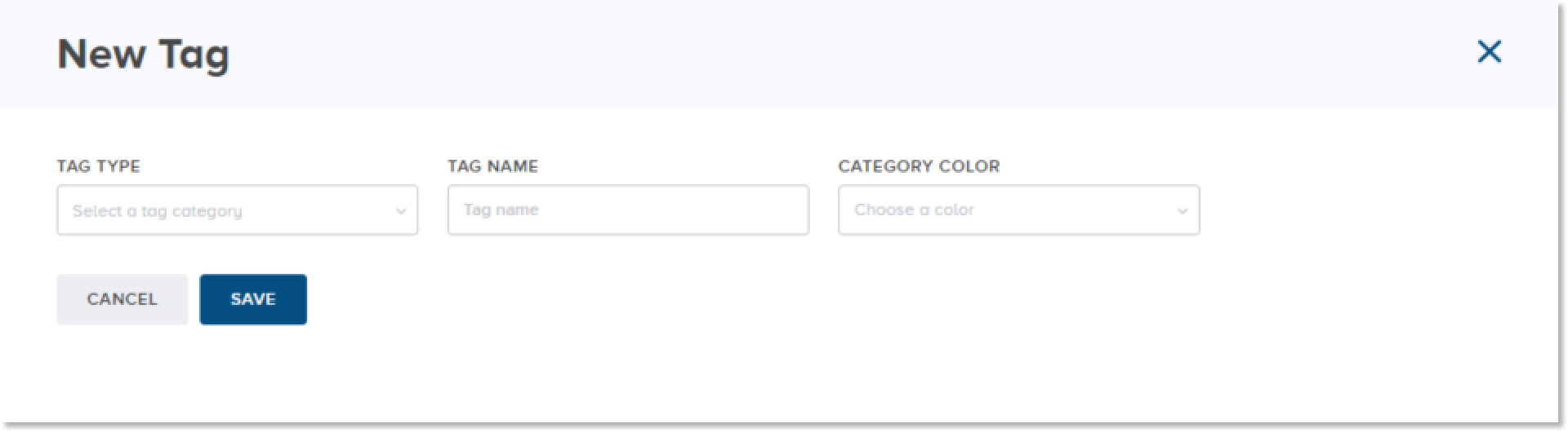 New tag dialog