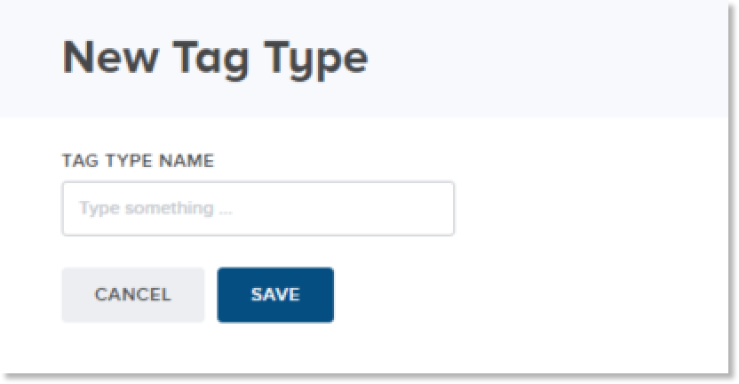 New tag type dialog