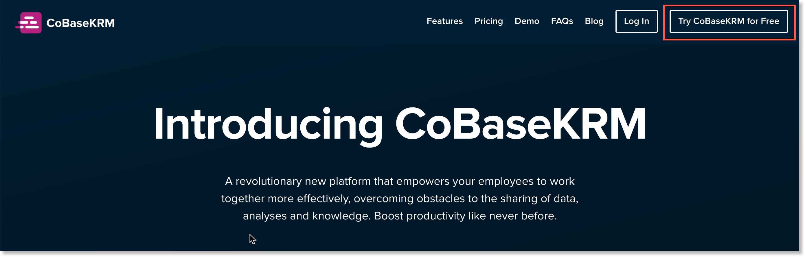 Try CoBaseKRM for Free button