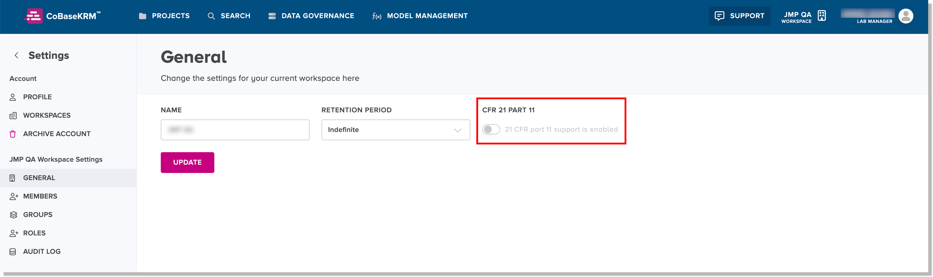 Electronic signature collection for record changes toggle button