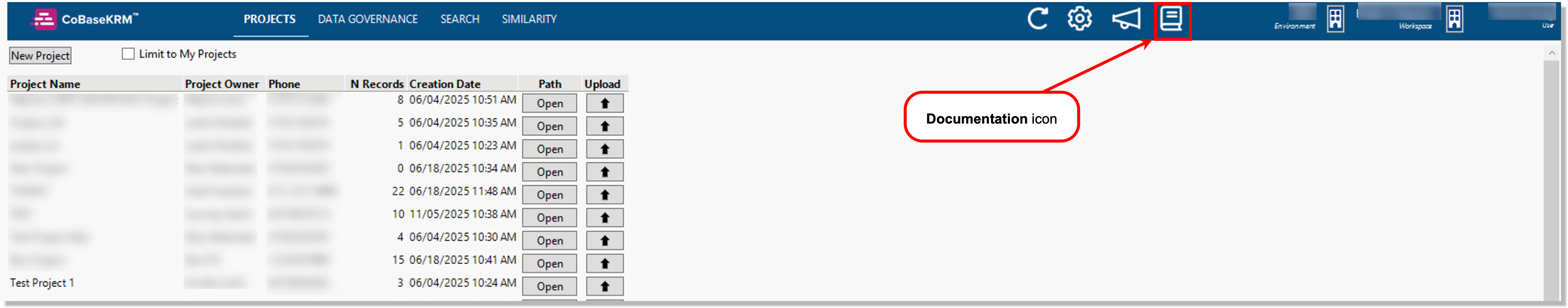 Documentation dialog