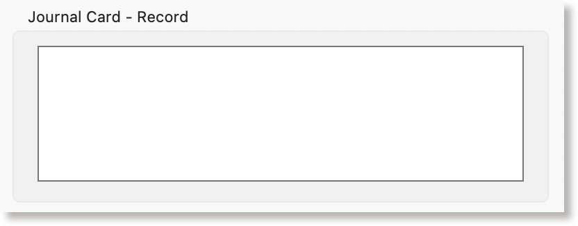 Journal Card field