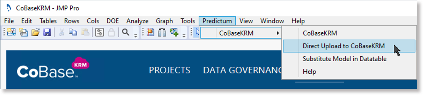 Predictum > CoBaseKRM > Direct Upload utility menu option
