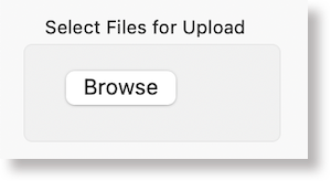 Browse button for selecting files for upload