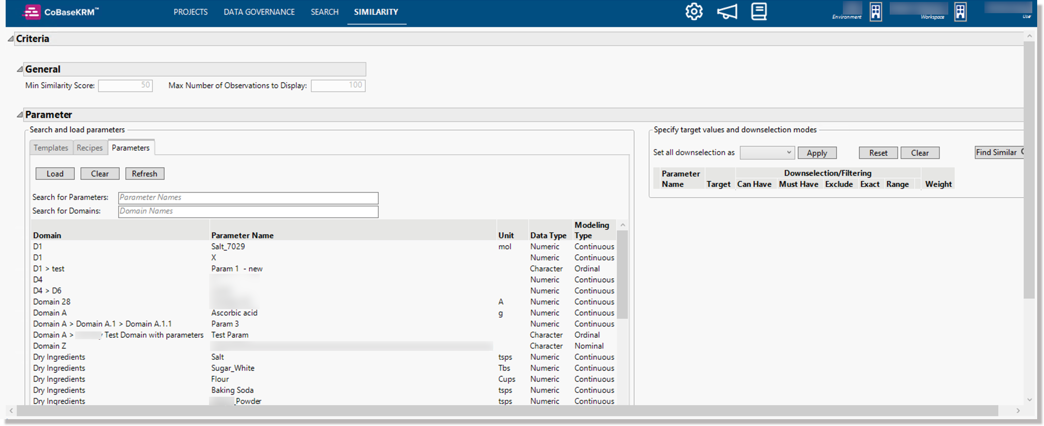 Similarity view in the JMP add-in for CoBaseKRM