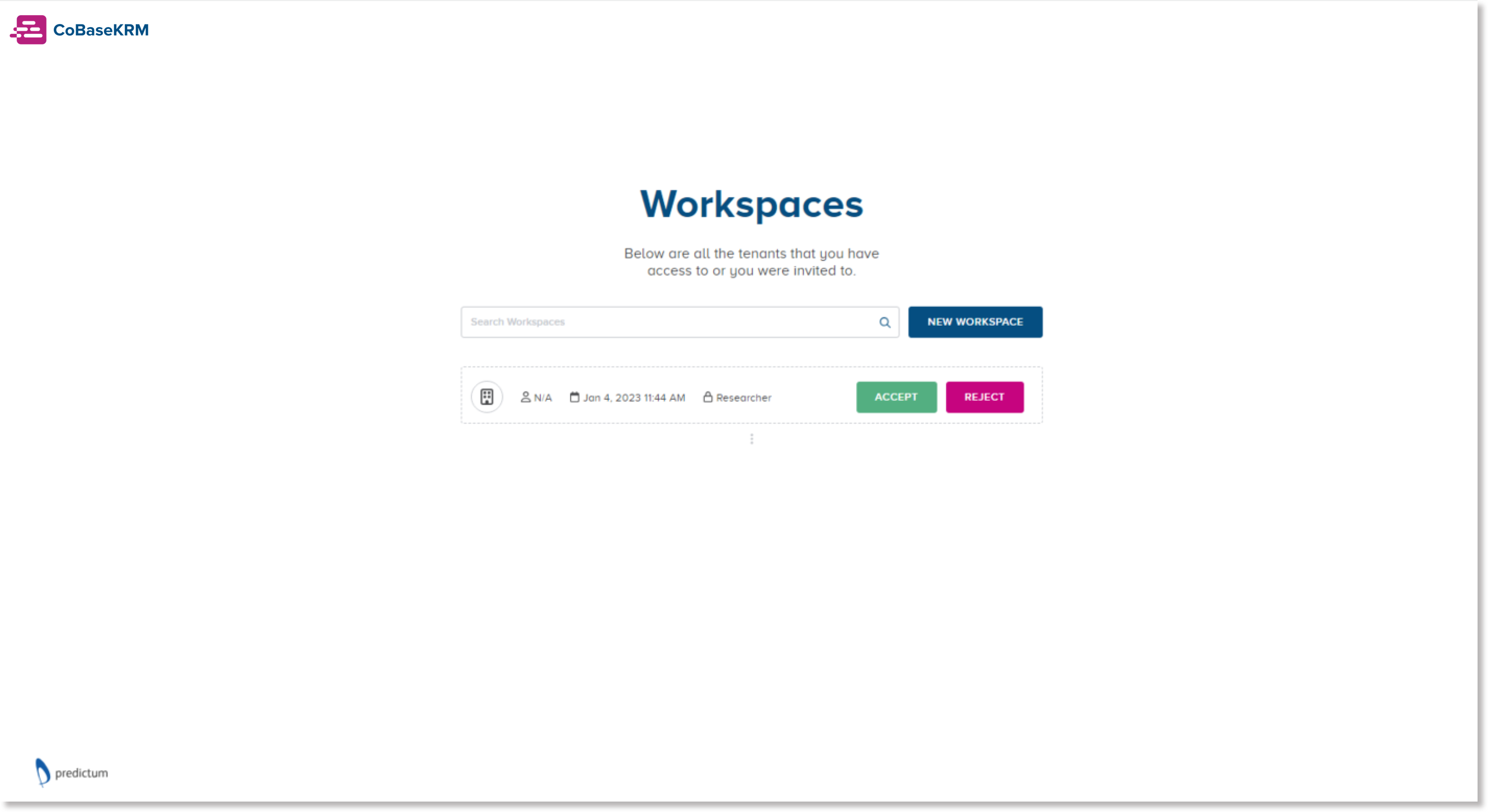 Workspaces dialog