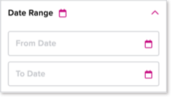 Date range panel box for defining model filters
