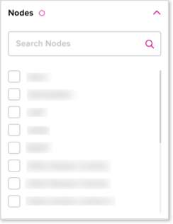 Nodes panel box for defining model filters