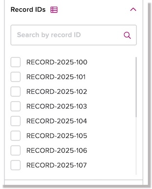 Record ID filters for models