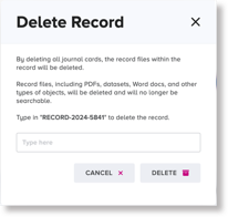 Delete Record dialog