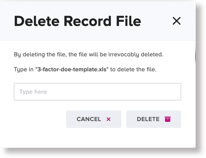 Delete Record File dialog