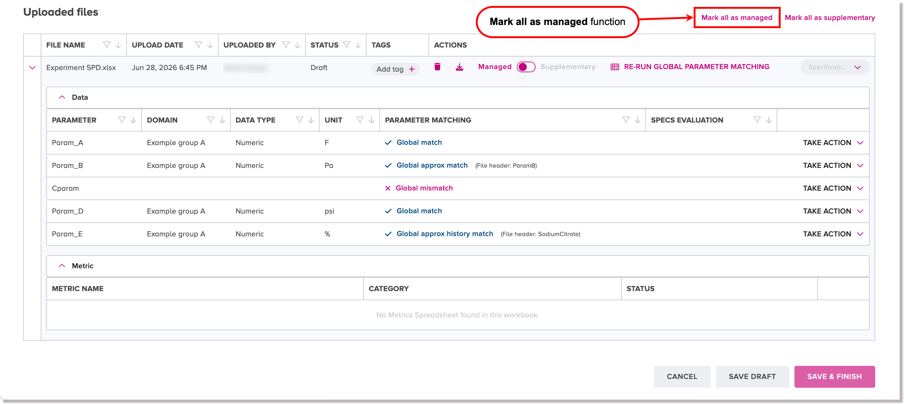 Mark all as managed function
