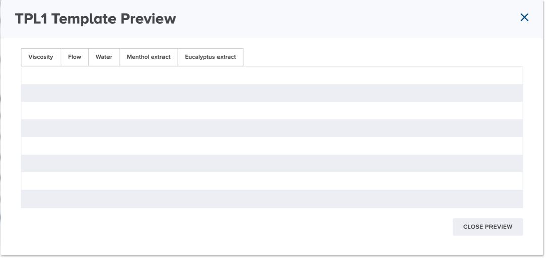 Template preview window
