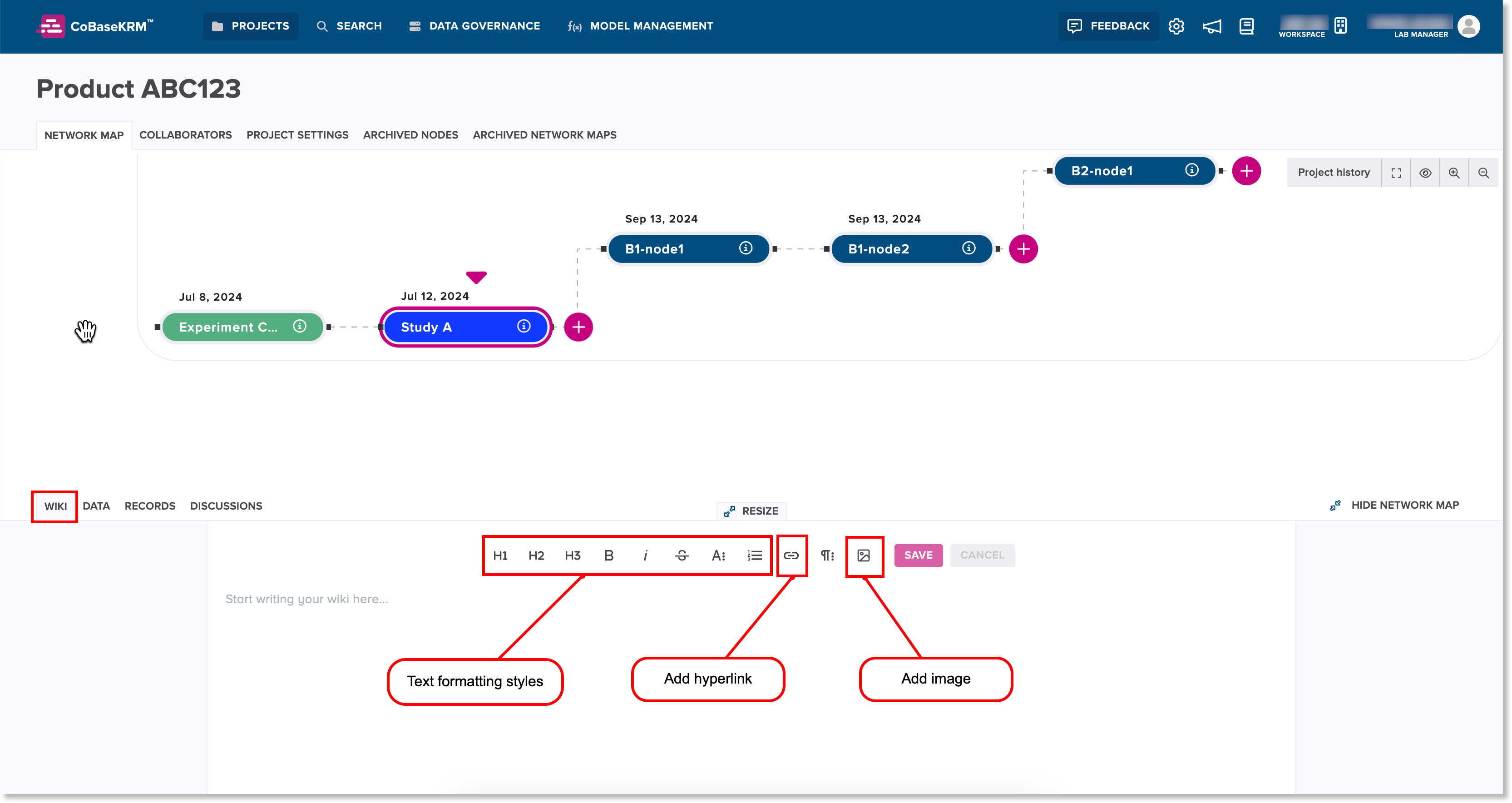 Wiki tab for a node